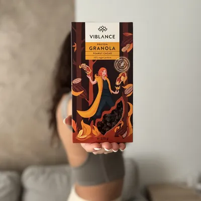 peanut cacao protein granola sport snack
