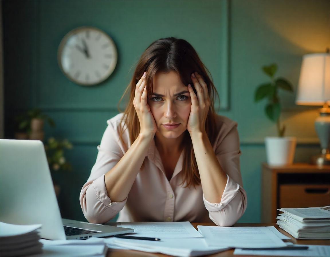 Stressful woman with hormonal issues