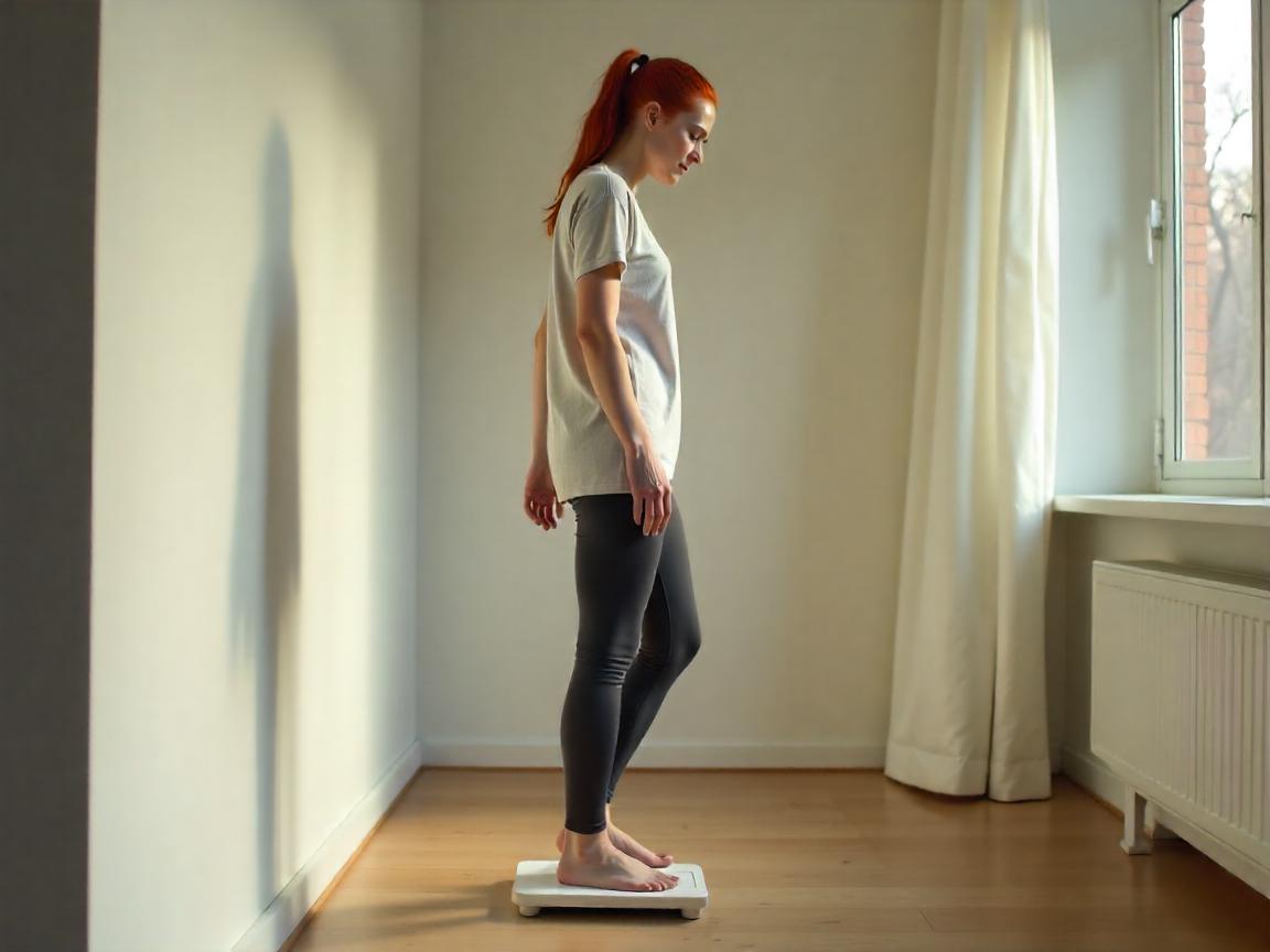 weight gain_girl on the scale
