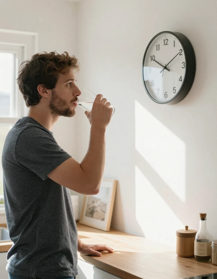 freepik__man-drinks-water-from-a-glass-while-glancing-at-a-__92501